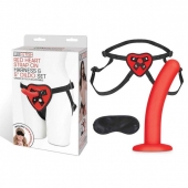 Красный поясной фаллоимитатор Red Heart Strap on Harness   5in Dildo Set - 12,25 см. - Lux Fetish - купить с доставкой в Севастополе