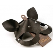 Черная кожаная маска  Кошка  с маленькими ушками - Crazy Handmade - купить с доставкой в Севастополе