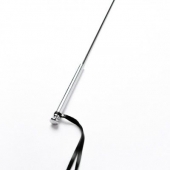 Черный кожаный стек с гладкой ручкой - 55 см. - Crazy Handmade - купить с доставкой в Севастополе