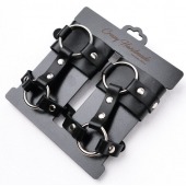 Черные наручники с креплением на кисть руки - Crazy Handmade - купить с доставкой в Севастополе