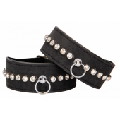 Черные поножи Diamond Studded Ankle Cuffs - Shots Media BV - купить с доставкой в Севастополе