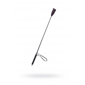 Чёрный стек с кожаной ручкой - 58 см. - Sitabella - купить с доставкой в Севастополе