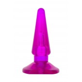 Фиолетовая анальная пробка BUTT PLUG - 9,5 см. - Toyfa Basic