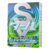 Презервативы Sagami Xtreme Mint с ароматом мяты - 3 шт. - Sagami - купить с доставкой в Севастополе