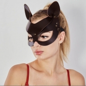 Коричневая кожаная маска  Кошечка - Sitabella - купить с доставкой в Севастополе