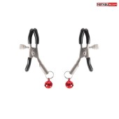 Серебристые зажимы на соски с шариками - Notabu - купить с доставкой в Севастополе