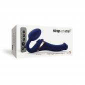 Синий безремневой страпон Multi Orgasm Size S с клиторальной стимуляцией - Strap-on-me - купить с доставкой в Севастополе