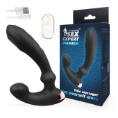 Черный вибромассажер простаты Sex Expert - 14,5 см. - Sex Expert - в Севастополе купить с доставкой