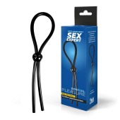 Черное силиконовое лассо с шариком для утяжки - Sex Expert - в Севастополе купить с доставкой