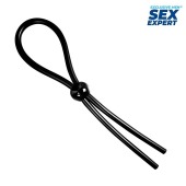 Черное силиконовое лассо с шариком для утяжки - Sex Expert - в Севастополе купить с доставкой