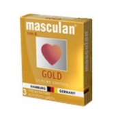 Презервативы Masculan Ultra Gold с золотым напылением и ароматом ванили - 3 шт. - Masculan - купить с доставкой в Севастополе