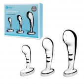 Набор из 3 стальных стимуляторов простаты Stainless Steel P-spot Training Set - b-Vibe - в Севастополе купить с доставкой