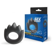 Черное эрекционное кольцо в форме пламени - Sex Expert - в Севастополе купить с доставкой