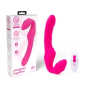 Розовый безремневой страпон на радиоуправлении Strapless Together - 22 см. - Together Toy - купить с доставкой в Севастополе