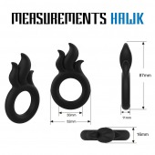 Черное эрекционное кольцо-пламя Rooster Hawk - Velv or - в Севастополе купить с доставкой