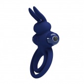 Синее эрекционное кольцо с вибростимуляцией клитора Powerful Ring - Baile - в Севастополе купить с доставкой