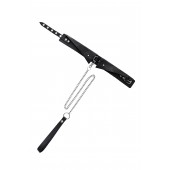 Черный кожаный ошейник-воротник с поводком - Pecado - купить с доставкой в Севастополе