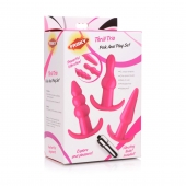 Набор из 3 розовых анальных пробок с вибропулей Thrill Trio Anal Plug Set - XR Brands