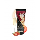 Массажный крем для тела с ароматом клубники и шампанского Sparkling Strawberry Wine - 200 мл. - Shunga - купить с доставкой в Севастополе
