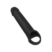 Черная насадка-удлинитель с вибрацией Vibrating Extender With Remote - Dream Toys - в Севастополе купить с доставкой