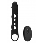 Черная насадка-удлинитель Vibrating Extender With Remote с вибрацией - Dream Toys - в Севастополе купить с доставкой