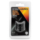 Черное эрекционное кольцо на мошонку Beef Ball Stretcher Snug X Long - Blush Novelties - в Севастополе купить с доставкой