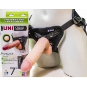 Страпон-унисекс с двумя насадками UNI strap 7  Harness - 19 и 16 см. - LOVETOY (А-Полимер) - купить с доставкой в Севастополе