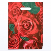 Пакет с цветочным принтом и вырубной ручкой (30х40 см) - Сима-Ленд - купить с доставкой в Севастополе