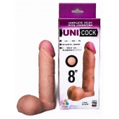Фаллическая насадка для страпона UNICOCK 8  - 20 см. - LOVETOY (А-Полимер) - купить с доставкой в Севастополе