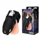 Черная клетка для пениса Silicone Small 2 in Cock Cage With Ball Divider - BlueLine - купить с доставкой в Севастополе