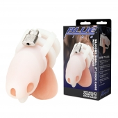 Белая клетка для пениса Silicone Small 2 in Cock Cage With Ball Divider - BlueLine - купить с доставкой в Севастополе