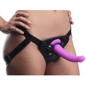 Лиловый поясной страпон Navigator Silicone G-Spot Dildo with Harness - 17,8 см. - XR Brands - купить с доставкой в Севастополе