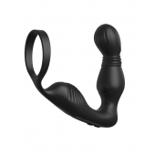 Черный вибростимулятор простаты с эрекционным кольцом Ass-Gasm Pro P-Spot Milker - Pipedream - в Севастополе купить с доставкой