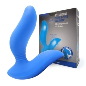 Синий вибромассажер простаты 3,5’’ Curve P-spot Massager - 12 см. - Erokay - в Севастополе купить с доставкой