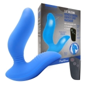 Синий вибромассажер простаты 3,5’’ Remote Control Curve P-spot Massager - 12 см. - Erokay - в Севастополе купить с доставкой