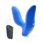 Синий вибромассажер простаты 3,5’’ Remote Control Curve P-spot Massager - 12 см. - Erokay - в Севастополе купить с доставкой