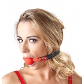 Силиконовый кляп-шар на чёрных ремешках Red Gag silicone - Orion - купить с доставкой в Севастополе