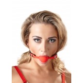Силиконовый кляп-шар на чёрных ремешках Red Gag silicone - Orion - купить с доставкой в Севастополе