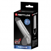 Прозрачная насадка на пенис с ребрышками и подхватом мошонки - Baile - в Севастополе купить с доставкой