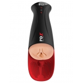 Телесный мастурбатор-вагина в черной колбе с вибрацией Fuck-O-Matic Pro XL - Pipedream - в Севастополе купить с доставкой
