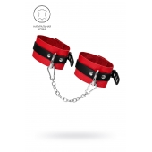 Красно-черные мягкие оковы с одним ремешком и люверсами - Pecado - купить с доставкой в Севастополе