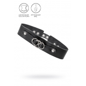 Черный чокер-ошейник со связанными кольцами на подложке - Pecado - купить с доставкой в Севастополе