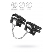 Черные кожаные наручники-браслеты из двух ремешков - Pecado - купить с доставкой в Севастополе