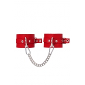 Красные мягкие кожаные оковы с люверсами - Pecado - купить с доставкой в Севастополе