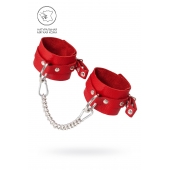 Красные мягкие кожаные оковы с люверсами - Pecado - купить с доставкой в Севастополе