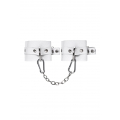 Белые мягкие кожаные наручники с люверсами - Pecado - купить с доставкой в Севастополе