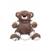 Бондажный набор: бурый мишка с белыми оковами и наручниками - Pecado - купить с доставкой в Севастополе