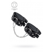 Черные кожаные оковы с двумя ремешками - Pecado - купить с доставкой в Севастополе