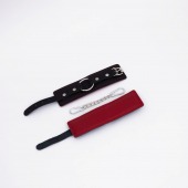 Черно-красные кожаные наручники - Crazy Handmade - купить с доставкой в Севастополе