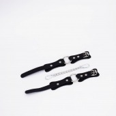 Черные кожаные оковы с кольцом - Crazy Handmade - купить с доставкой в Севастополе